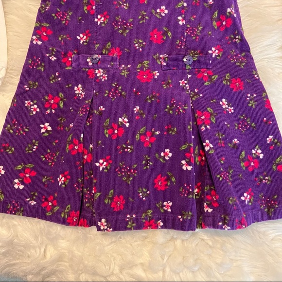Vintage Corduroy Jumper Dress Floral Print white one piece bodysuit included 3t - Picture 3 of 10